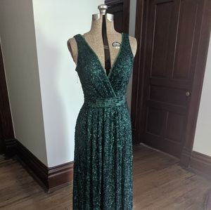 Green Sequin Formal Dress